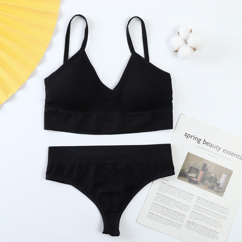 Women Bra Panties Set Push Up Sports Bra