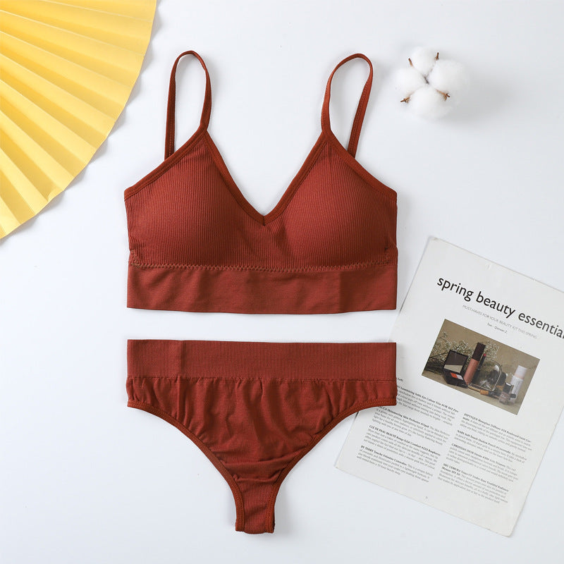 Women Bra Panties Set Push Up Sports Bra