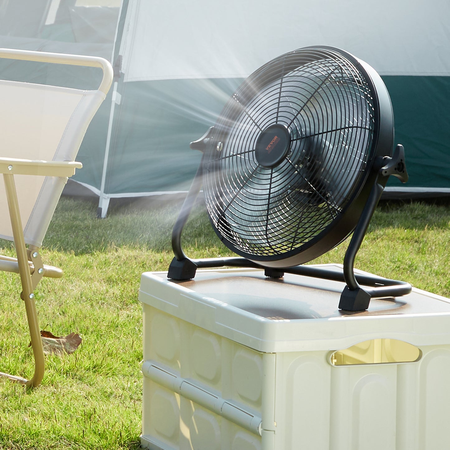 VEVOR 16'' Cordless Fan – Portable, Quiet, High-Velocity with 360° Pivot & Stepless Speed.