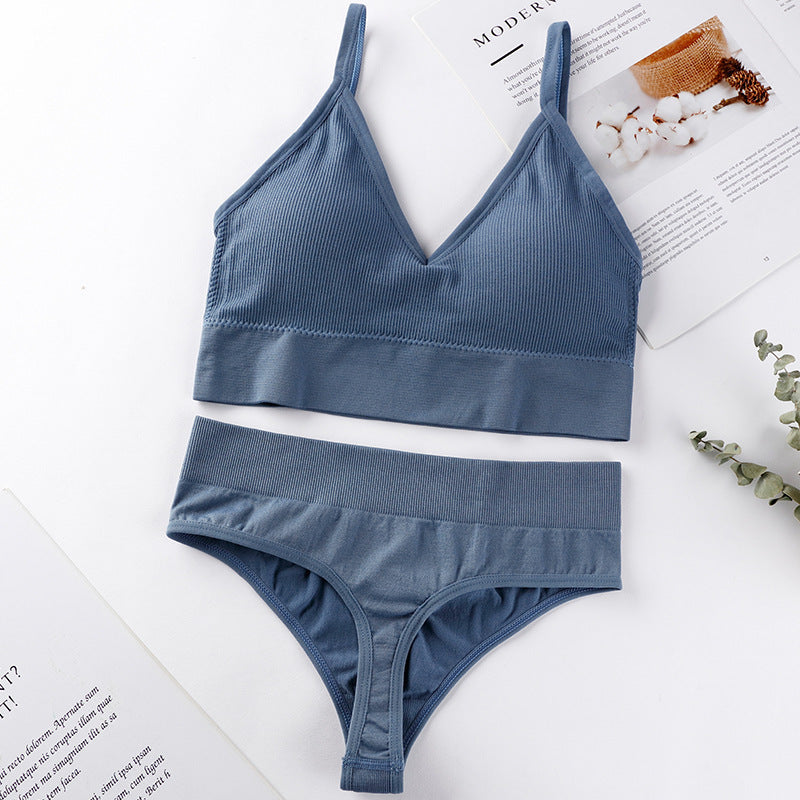 Women Bra Panties Set Push Up Sports Bra
