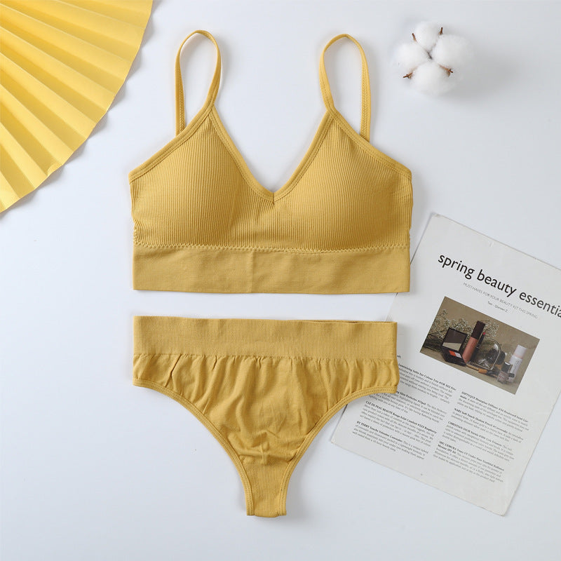Women Bra Panties Set Push Up Sports Bra