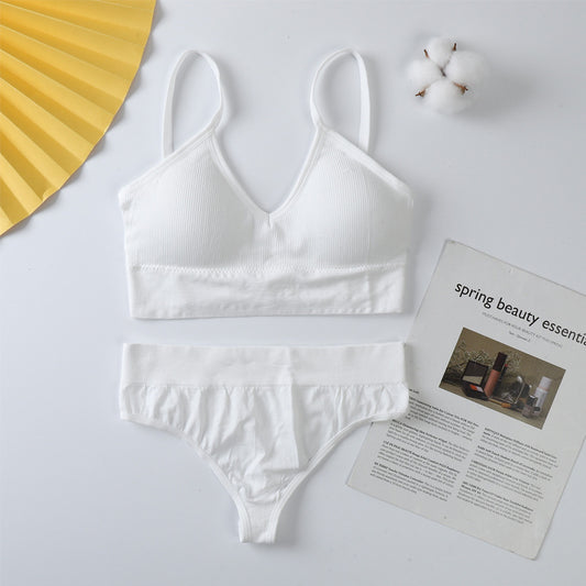 Women Bra Panties Set Push Up Sports Bra