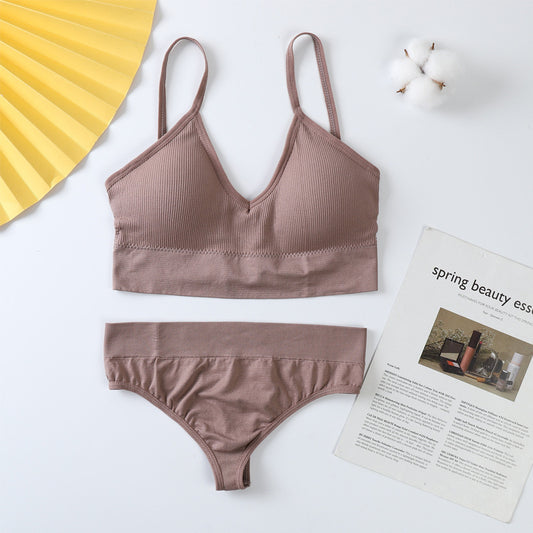 Women Bra Panties Set Push Up Sports Bra