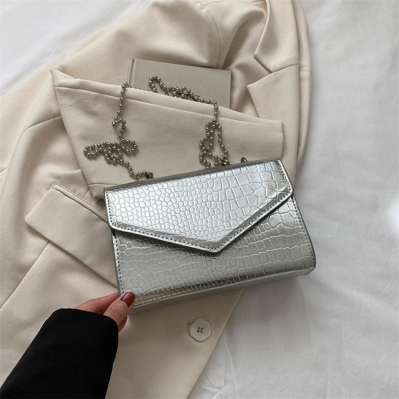 Crocodile Pattern Clamshell Bag
