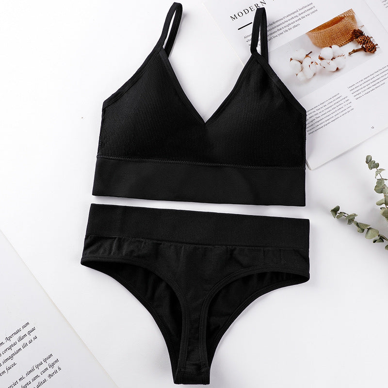 Women Bra Panties Set Push Up Sports Bra