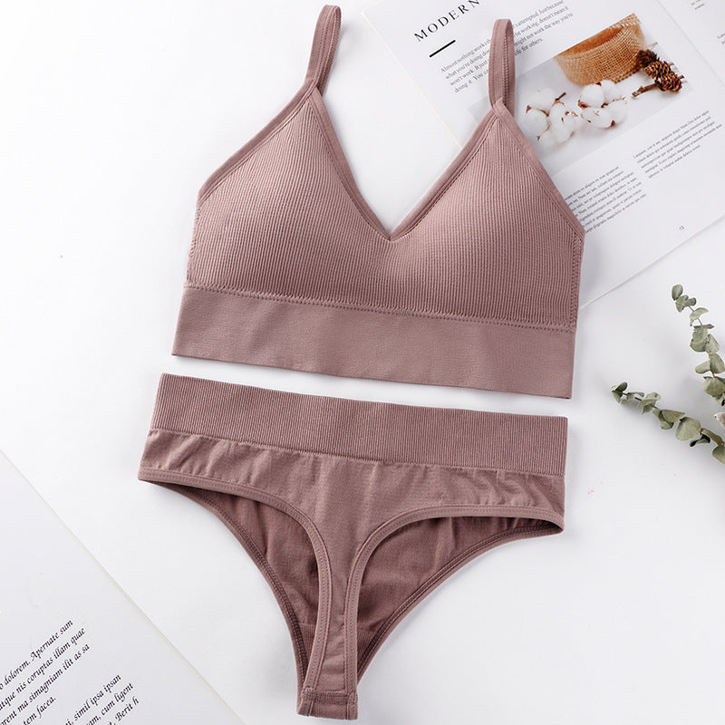 Women Bra Panties Set Push Up Sports Bra