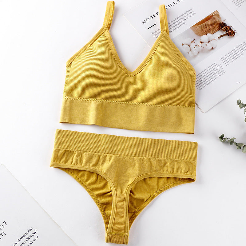 Women Bra Panties Set Push Up Sports Bra